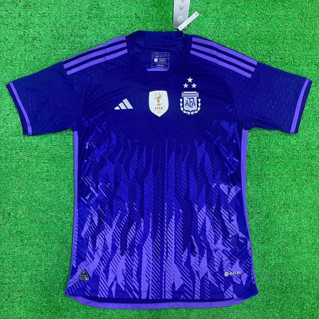 Argentina MESSI 10 WC Home 3 Star Jersey With All Badges PLAYER VERSIO