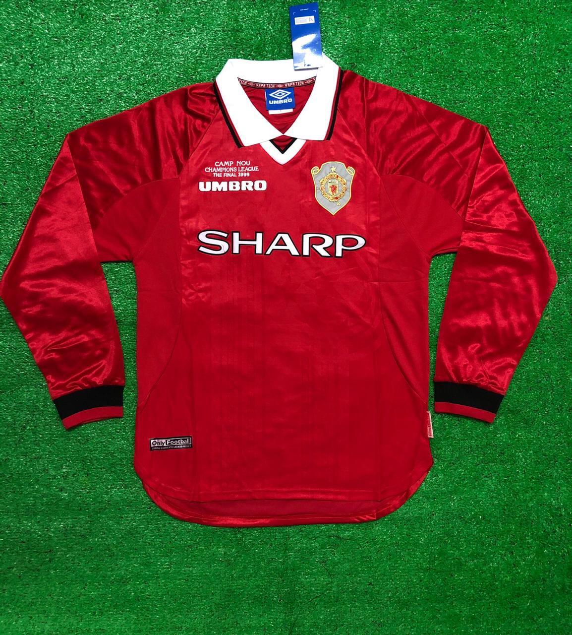 Retro Man Utd Home Full Sleeve Jersey UCL Final 1999