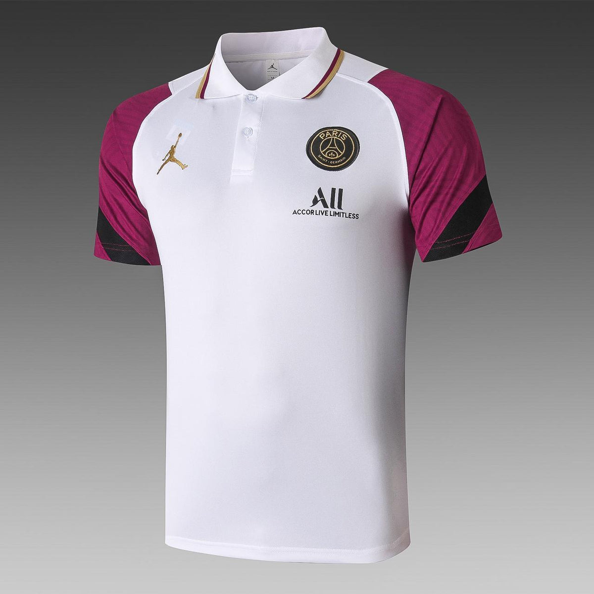 PSG Jordan White/Purple Polo Tee