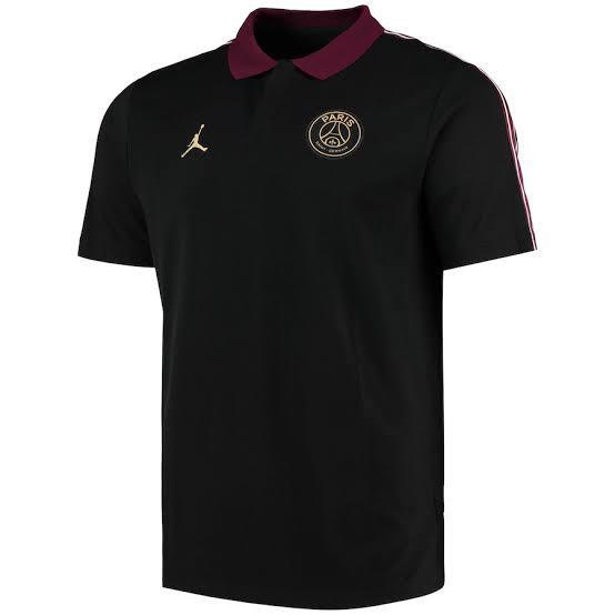 PSG Jordan Black Polo Tee