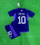 Argentina Messi Kids/Youth 3 Star  Away Jersey & Shorts 2022/23