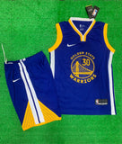 Curry 30 Warriors Blue/Yellow Basketball Jersey with Shorts[Print]
