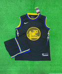 Curry 30 Warriors Black/Yellow Basketball Jersey with Shorts[Print]
