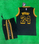 Bryant 24 Lakers Black/Yellow Basketball Jersey With Shorts . [Print]