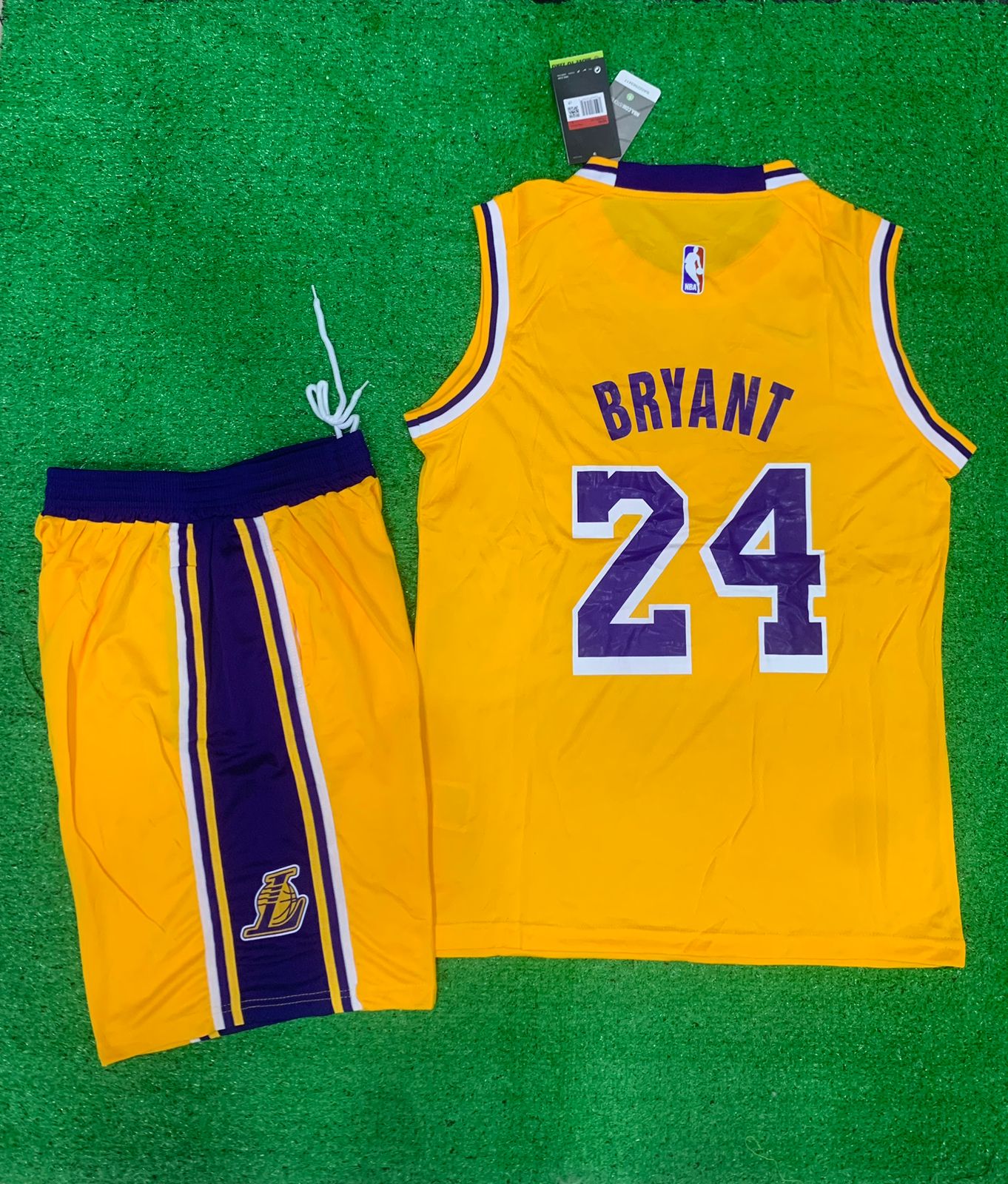 Bryant 24 Lakers Yellow/Blue Basketball Jersey Only [Print]