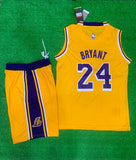 Bryant 24 Lakers Yellow/Blue Basketball Jersey Only [Print]