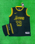 James  23 Lakers Black/Yellow Basketball Jersey with Shorts[Print]