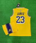 James Lakers 23  Yellow/Blue Basketball Jersey with Shorts[Print]