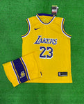 James Lakers 23  Yellow/Blue Basketball Jersey with Shorts[Print]