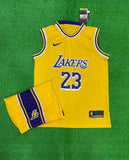 James Lakers 23  Yellow/Blue Basketball Jersey with Shorts[Print]