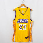 Lakers 23 Yellow/Blue City Basketball Jersey [Stitch]