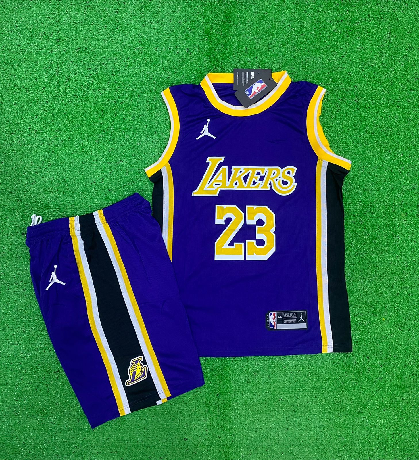 Bryant 23 Lakers Blue/Yellow Basketball Jersey with Shorts[Print]