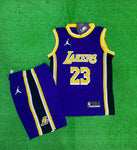 Bryant 23 Lakers Blue/Yellow Basketball Jersey with Shorts[Print]