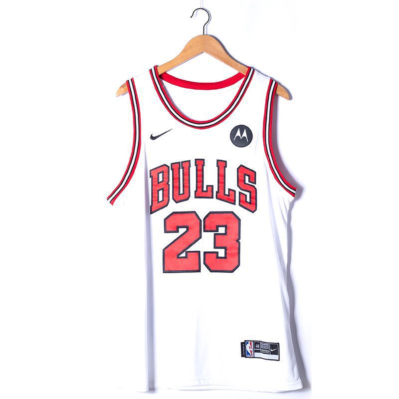 Jordan 23 Bulls White/Red Basketball Jersey [Stitch]
