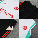 Manchester United White Sleeveless Pre-Match Jersey with Shorts  2024/25 [Superior Quality]