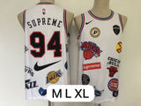 Supreme 94 All Clubs White/Black Basketball Jersey [Stitch]