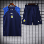 Al Nassr Sleeveless Pre-Match Jersey Black  black blue with Shorts 2023/24 [Premium Quality]