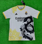 Real Madrid White  yellow Dragon Jersey  2024/25 [Superior Quality]