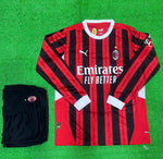 AC Milan Home Full sleeve Jersey and Shorts 2024/25 [Premium Quality]