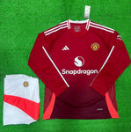 Man Utd Home Full Sleeve Jersey and Shorts 2024/25 [Premium]