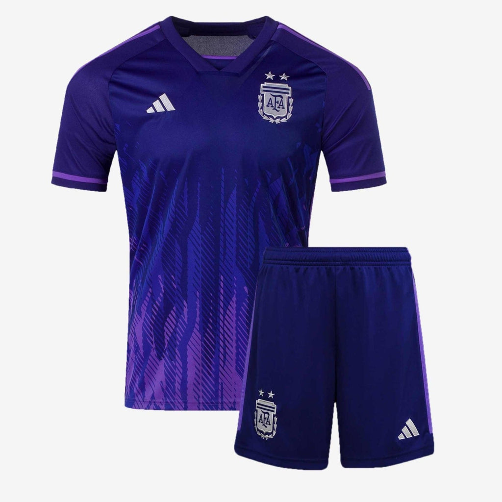 Retro Argentina Kids/Youth Away Jersey & Shorts WC 2022