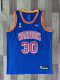 Curry 30 Warriors Blue/Red Basketball Jersey [Stitch]