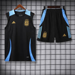 Argentina Sleeveless Pre-Match Jersey Black/Blue 2024/25 [Superior Quality]