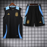 Argentina Sleeveless Pre-Match Jersey Black/Blue 2024/25 [Superior Quality]