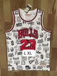 Jordan 23 Bulls White/Red  Basketball Jersey [Stitch]
