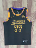 Lakers 77 Black yellow Basketball Jersey [Stitch]