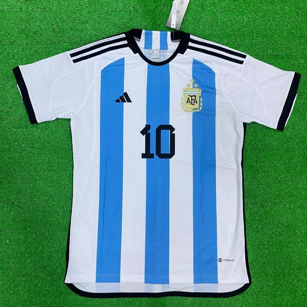 Retro Argentina Messi Home Jersey World Cup 3 Star Winners 2022