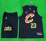 C 23 Black Red Basketball Jersey with Shorts[Print]