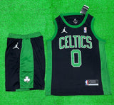 Celtics 0 Black Green Basketball Jersey with Shorts[Print]