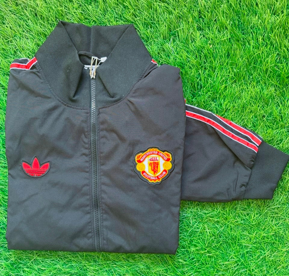 Manchester United Terrace Icons Black Windbreaker Jacket