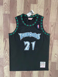 TimberWolves 21 Black/White Basketball Jersey [Stitch]