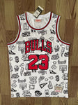 Jordan 23 Bulls White/Red  Basketball Jersey [Stitch]