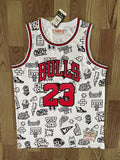 Jordan 23 Bulls White/Red  Basketball Jersey [Stitch]