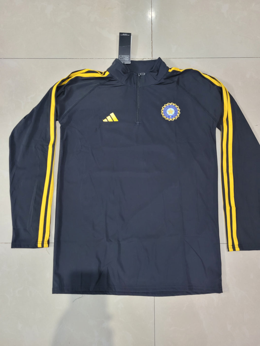 INDIA  Cricket Full Sleeve FAN Black with yellow Strips Jersey 2024/25 [Superior Quality]