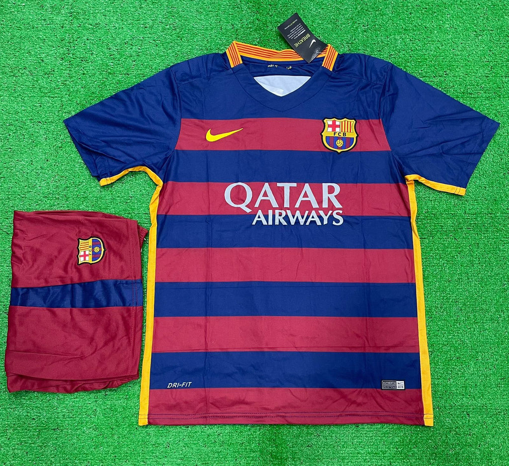Retro Messi Barcelona Home Jersey with Shorts 2015/16