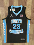 Jordan North Carolina 23 Black/Blue Basketball Jersey [Stitch]