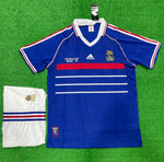 Retro France Home Zidane Jersey with Shorts 1998.