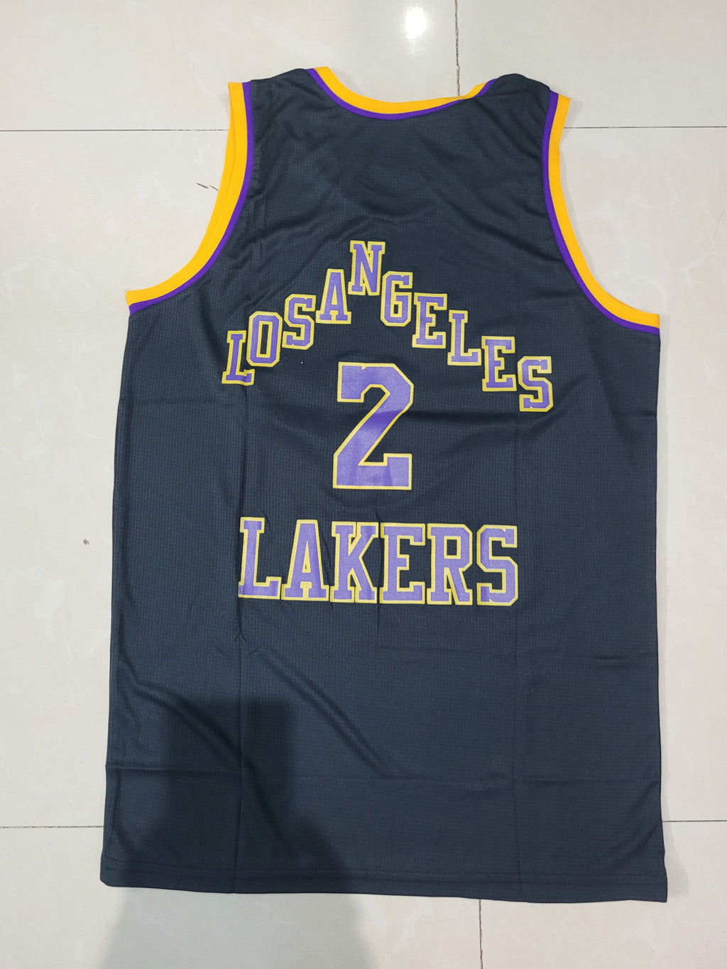 Lakers Los angles 2 Black yellow Basketball Jersey Only[Print]