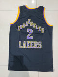 Lakers Los angles 2 Black yellow Basketball Jersey Only[Print]