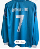 Retro R Madrid Full sleeve 3rd Ronaldo Jersey 2017/18