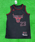 Jordan 23 Bulls Black/Red Basketball Jersey [Stitch]