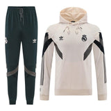 Real Madrid Warm white Black Hoddie set  2024/25