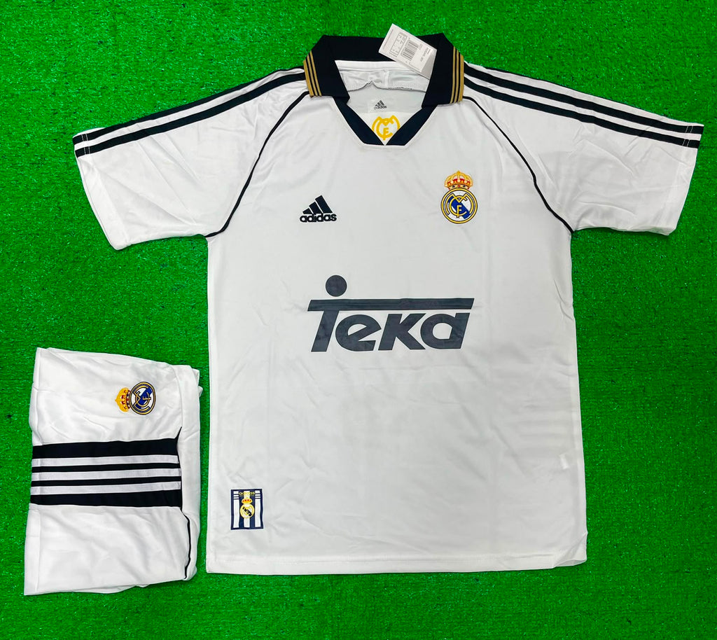 Retro R Madrid Home Jersey & Shorts 1999/00