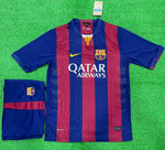 Retro Barcelona Home Messi Jersey with Shorts 2014/15.