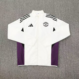 Manchester United White/Purple with Black stripes Anthem windbreaker Jacket 2025/26