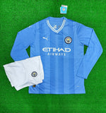 Manchester City Home Full Sleeve Jersey with Shorts 2023/24 [Premium Quality]